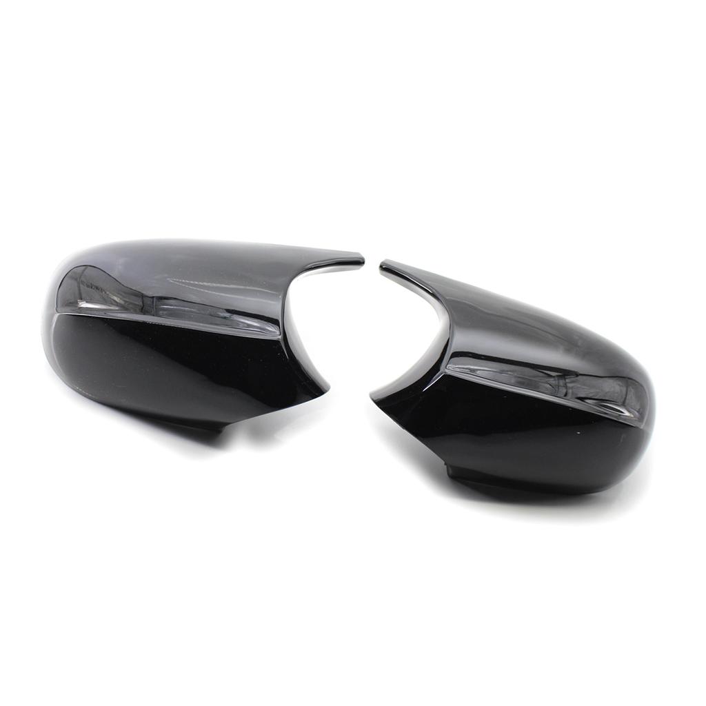Rearview M3 Style Side Mirror Shells Side Wing Mirror Cover Cap Bright Black Style Pair Replacement for BMW E90 E91 E92