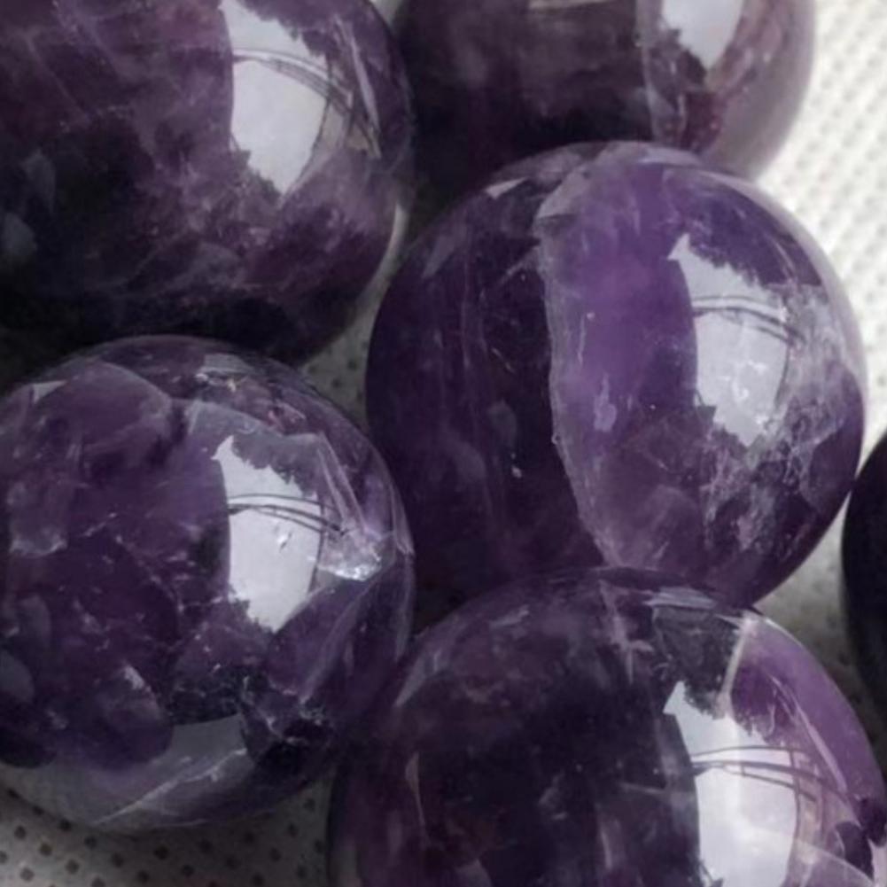 1pcs 2-2.5cm Natural Amethyst Quartz Stone Sphere Crystal Ball Fluorite D6W0