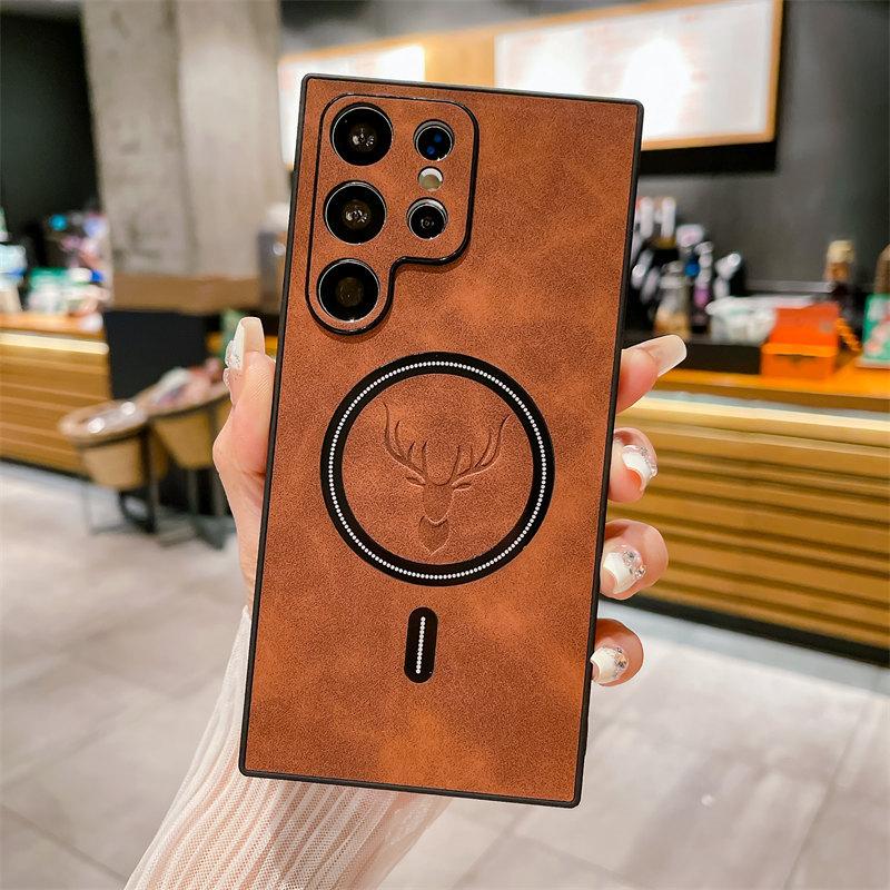 Роскошный кожаный чехол с магнитом и беспроводной зарядкой для телефона Samsung S23 S22 S21 Ultra Plus S21 FE Note 20, чехлы для защиты от падения «все включено»