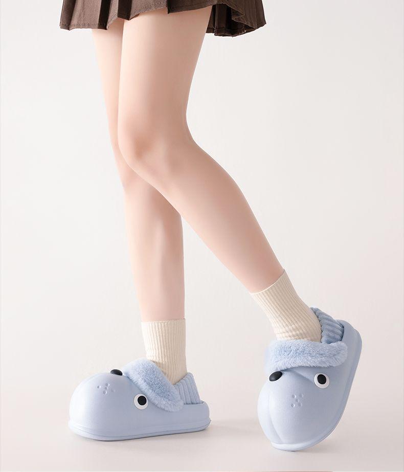 Уютные зимние собачьи тапочки: Съемные, Универсальные, Теплый хлопок с подошвой из ЭВА - Милые и грязеотталкивающие для использования на улице