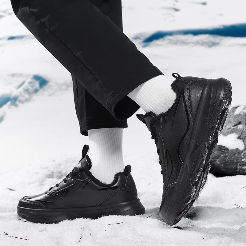 Мужские зимние ботинки большого размера из бархата и хлопка с утеплителем для снега