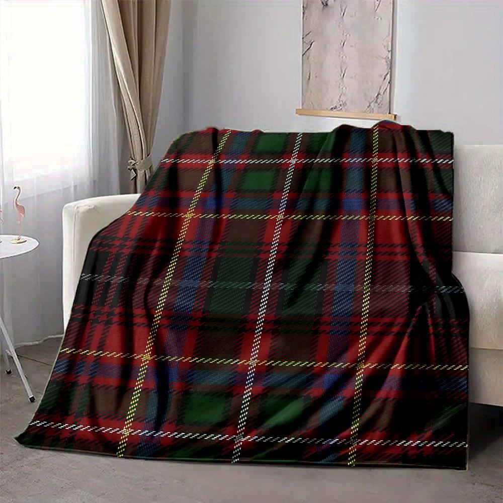 1pc Plaid Pattern Blanket Warm, Cozy, And Soft, Suitable for Sofas, Beds, Cars, And Office Use.Perfect for Camping And Travel, Making It a Great Gift
