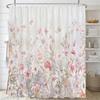 Маленькая свежая цветочная листва Цветы Шторка для душа Ванная комната Водонепроницаемый полиэстер Разные размеры 3D-печать Шторы для ванной душа