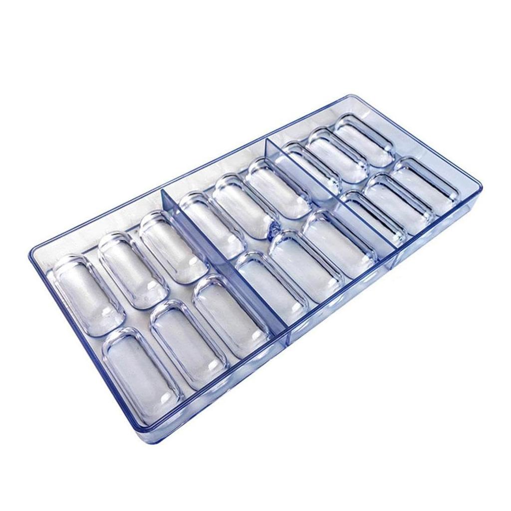 18 Well Oval Pills Shape Candy Mold Transparent Plastic Chocolate Molds Baking Accessories Sugarcraft Molding Tool