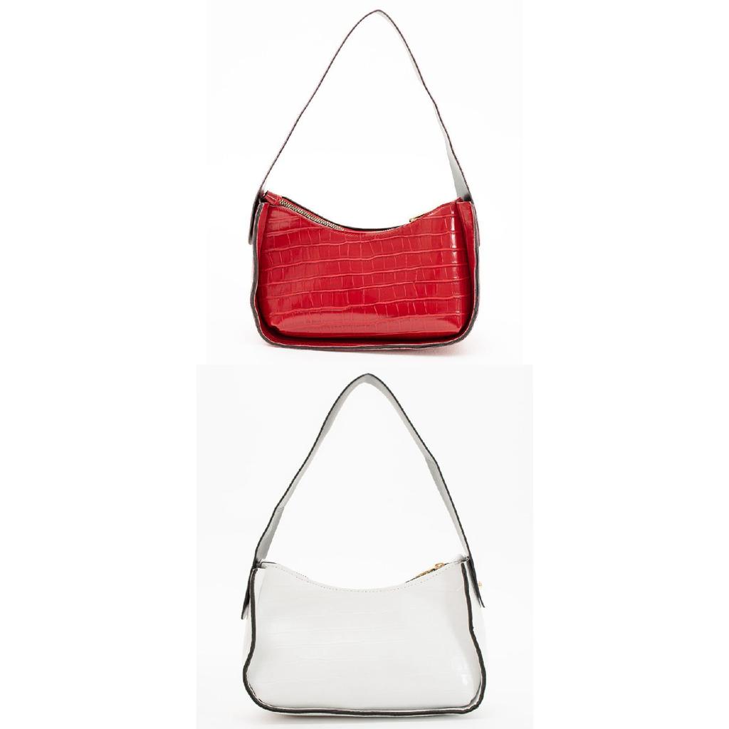 Women's 2 Pack Crocodile Patterned Baguette Bag Stylish Handbag Suitable For Daily Use