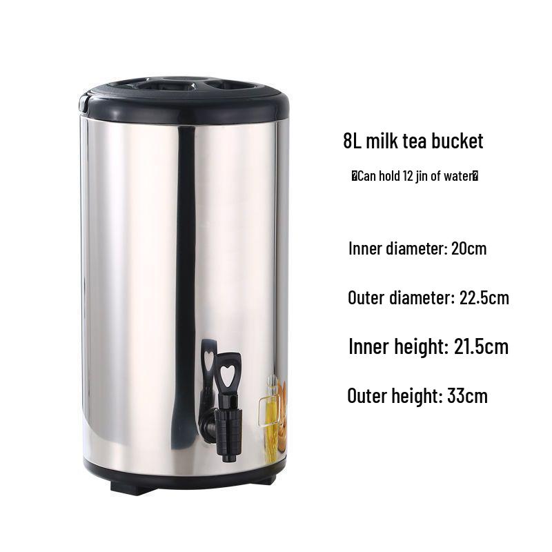 304 Stainless Steel Milk Tea Bucket - Large Capacity for Hot/Cold Preservation and Soy Milk