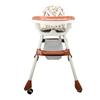 Baby High Chair with Backrest Double Layered Tray 3 Levels Height Removable Cushion Dining Booster
