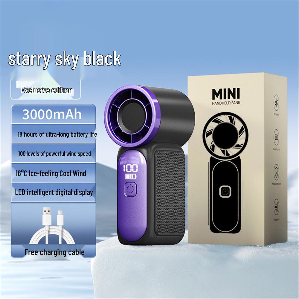 2025 Turbo Mini Handheld Fan: High-Speed, USB Rechargeable, Long Battery Life, Portable & Powerful for Outdoor Use