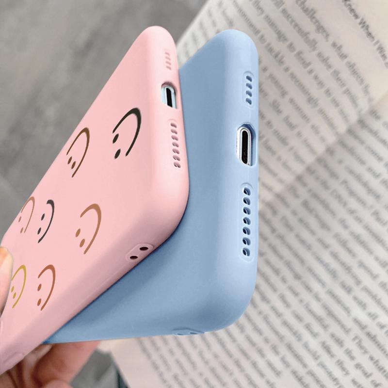 Мягкий силиконовый чехол с рисунком в виде линий улыбки для Samsung M35 A35 Xiaomi Redmi Note 13 Pro iPhone 15 Huawei Honor Realme Camera Защитный противоударный чехол