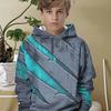Boys' Casual Hoodie with Dynamic Scratch Pattern, Ideal Choice for Casual Clothing Hoodie
