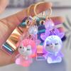 Creative Cute Sika Deer Flashlight Keychain Women Animal Elk Key Chain Lanyard Led Car Key Ring Holder Bag Charms Pendant Gift