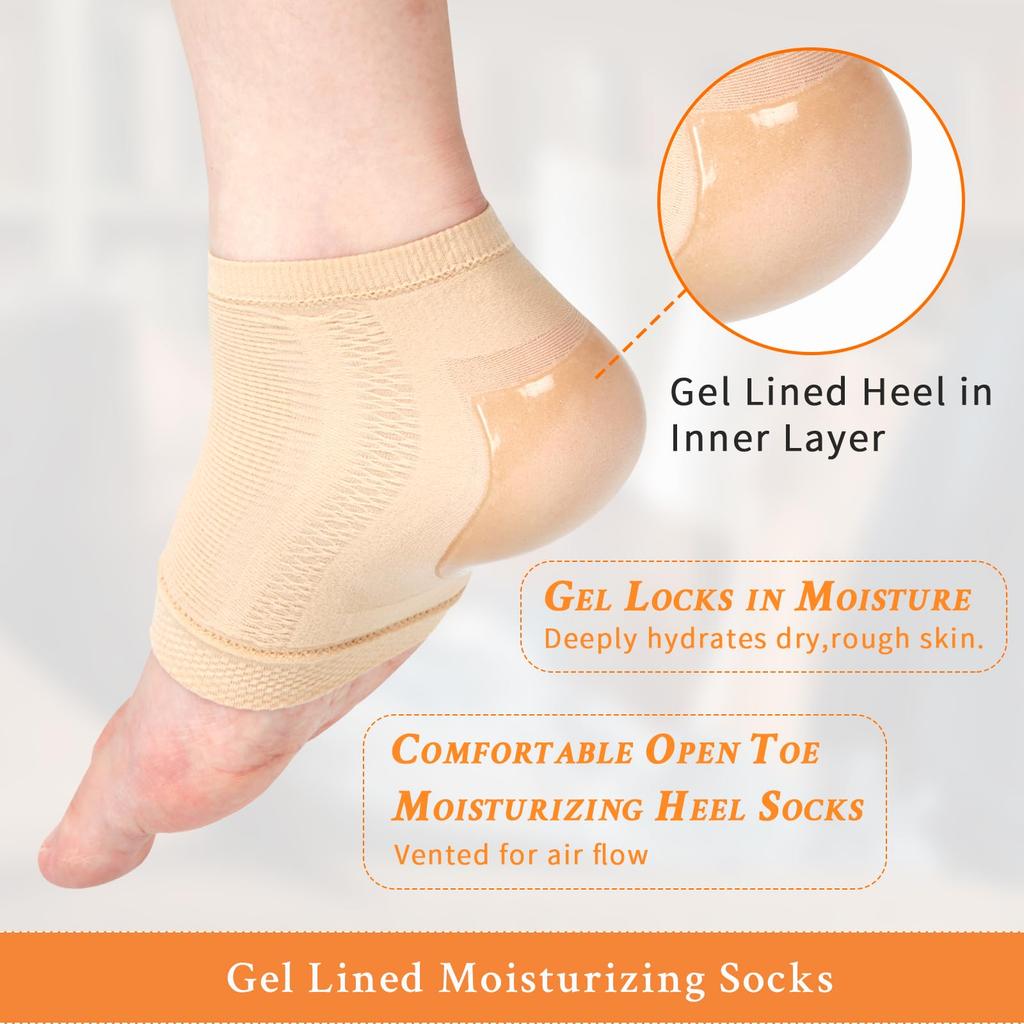 Силиконовые носки для пяток для мужчин и женщин, противотрещинные увлажняющие носки, протектор для облегчения боли в пятке, рукав для ухода за ногами