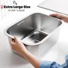 1 Pack Portable 10L Dishwashing Basin Large Stainless Steel Vegetable Washing Basin Multi Purpose Kitchen Sink Dishwashing Basin