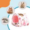 Cartoon Pattern Warm Comfortable Large Space Guinea Pig Bed House Hideout for Small