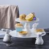 Creative Nordic Style Ceramics Cute Rabbit Cake Pan Snack Stand Dessert Display Stand Wedding Party Decoration Household