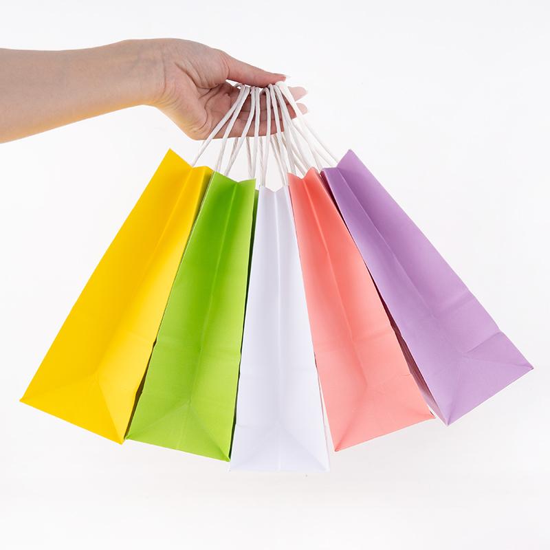 StoBag, Цветной Подарочный Пакет из Крафт-Бумаги, Однотонный, для упаковки Лакомств на вынос, дня рождения, свадьбы, Экологичный, 12/30 шт.
