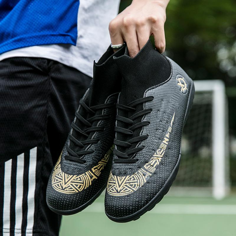 Новые бутсы C Luo с высоким верхом детские взрослые мужские и женские шиповки тренировочные искусственная трава спортивная обувь