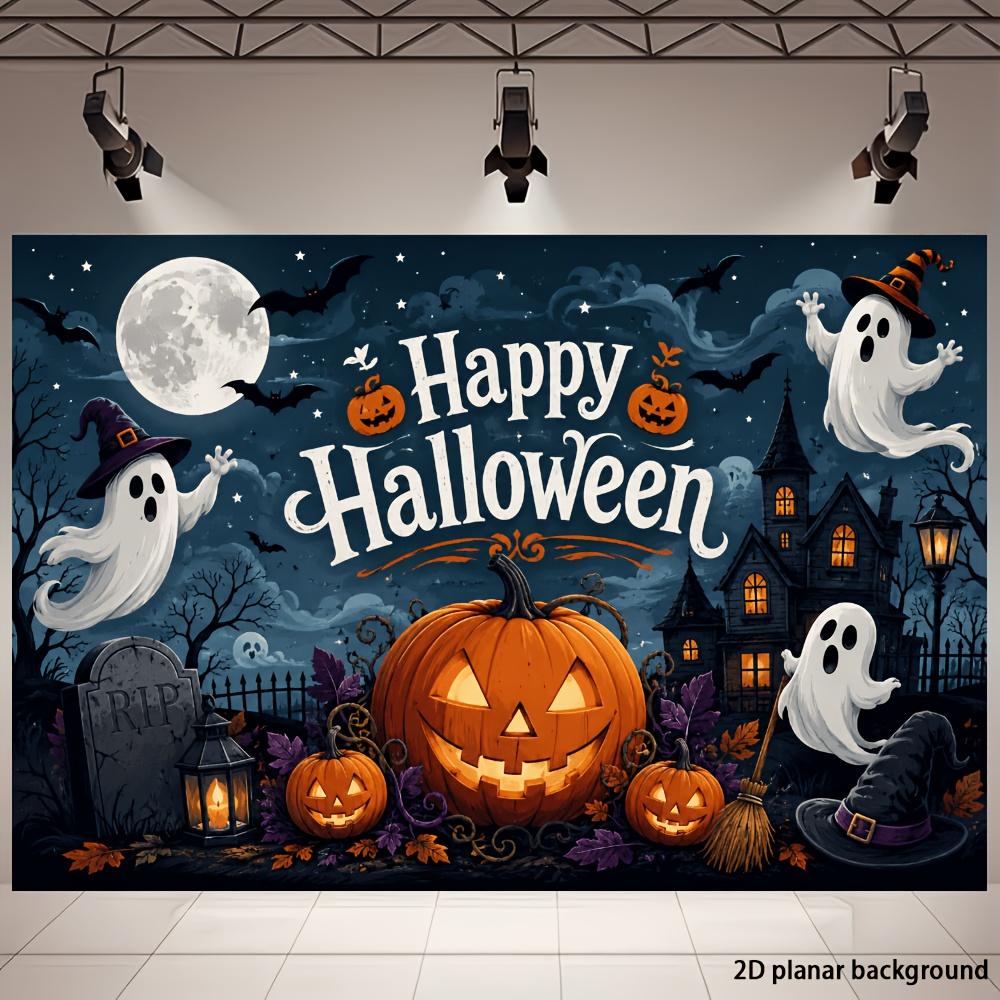 2D planar flag, 2D plane - 1 piece 2D flag Halloween-themed party banner backgroundzyc