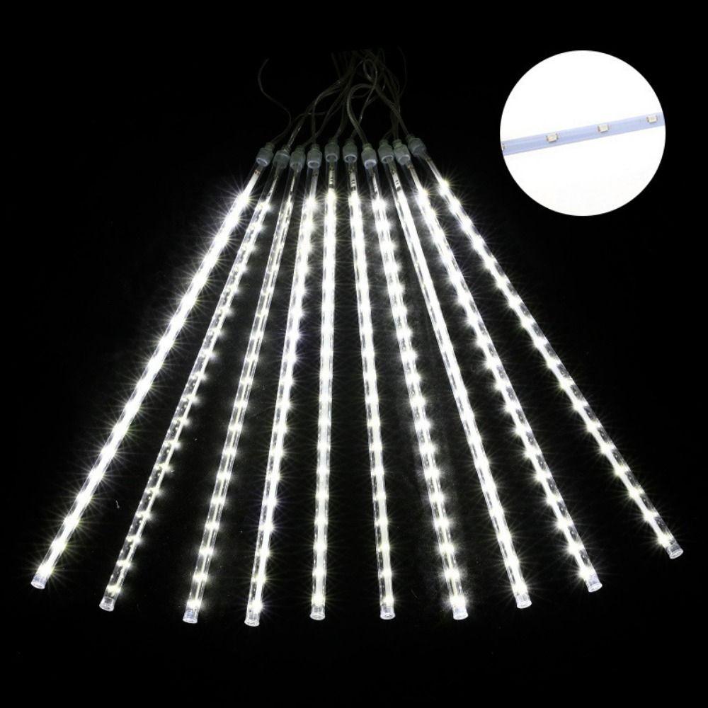 Multicolor Solar LED Christmas Lights Waterproof IP65 Outdoor Raindrop Lights Sparkling 8 Tube Holiday String Lights Tree