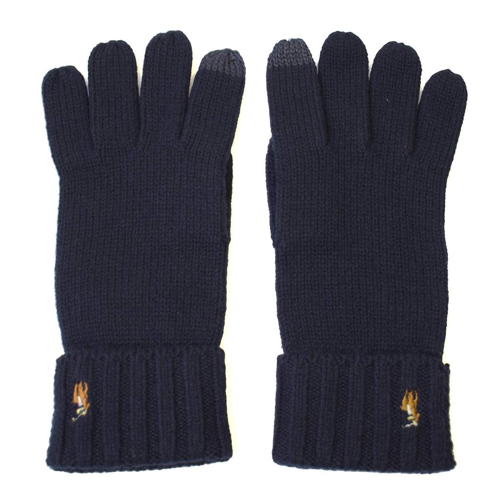 POLO RALPH LAUREN Gloves Smartphone Compatible One Point Smartphone POLO RALPH LAUREN Ralph Raffle Gloves Wool Gift Present (433 Navy) [Item]