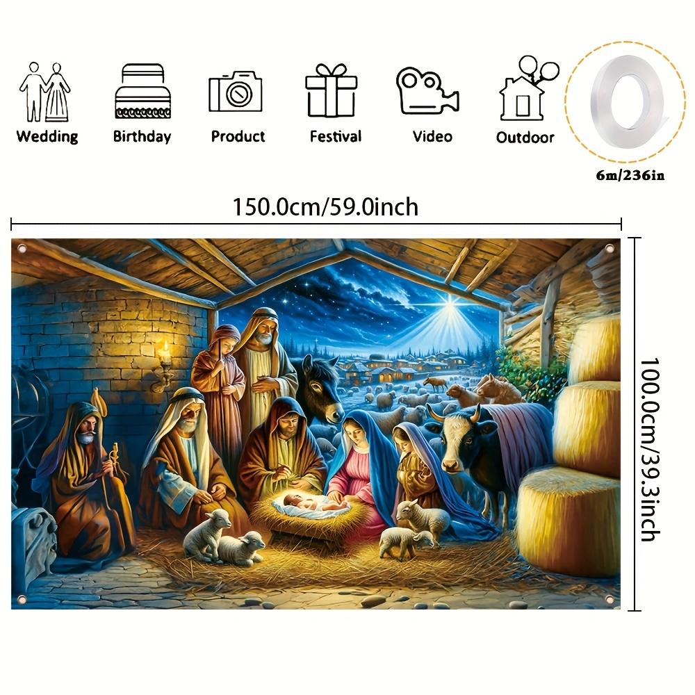 Easter Christmas background party banner, shepherd, Jesus Nativity pattern decoration