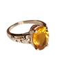 Natural Citrine Gemstone  925 Sterling Silver Flower Ring 9 US, Gift Ring
