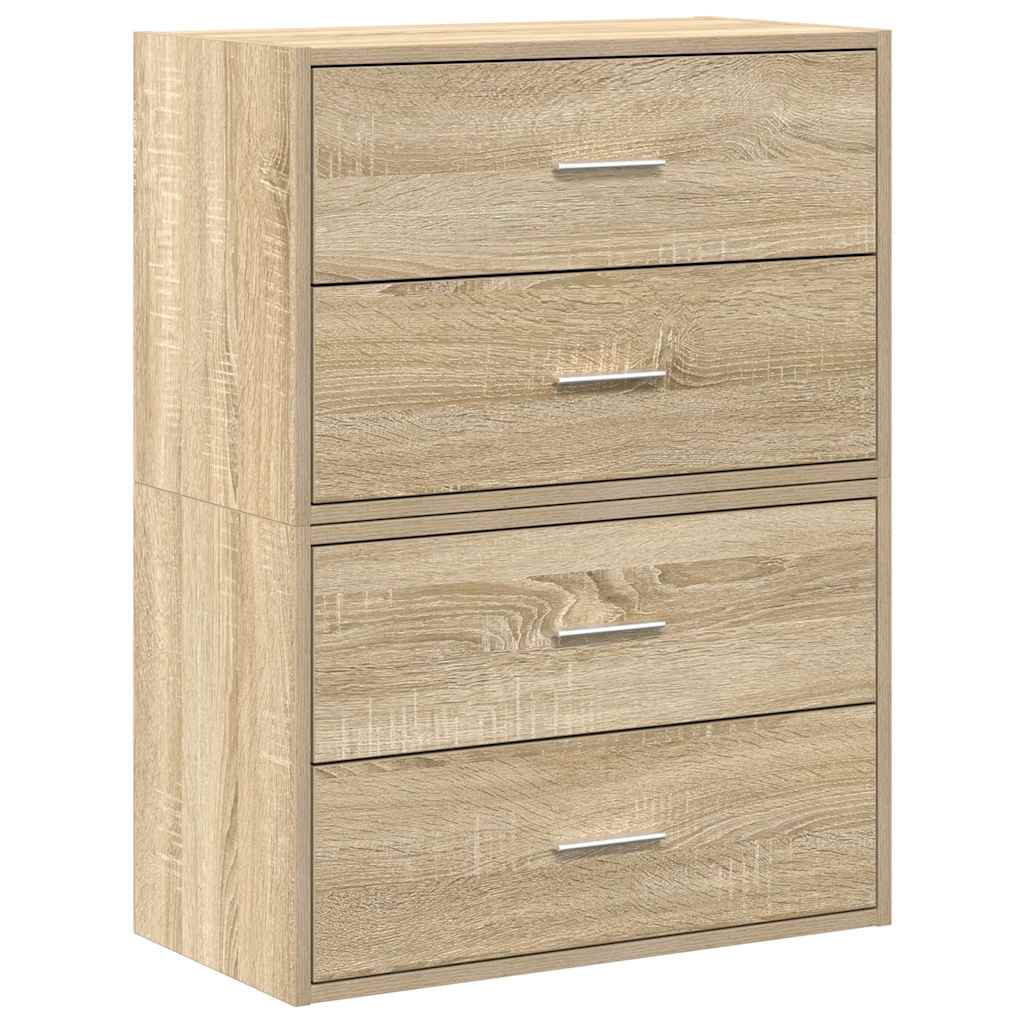 2 Drawer Cabinets 2 pcs Sonoma Oak 60 x 31 x 40 cm