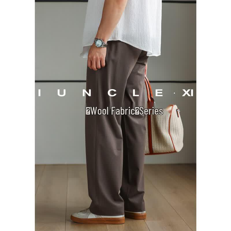 Мужские брюки iunclexi в стиле business casual, устойчивые к складкам, с двумя складками