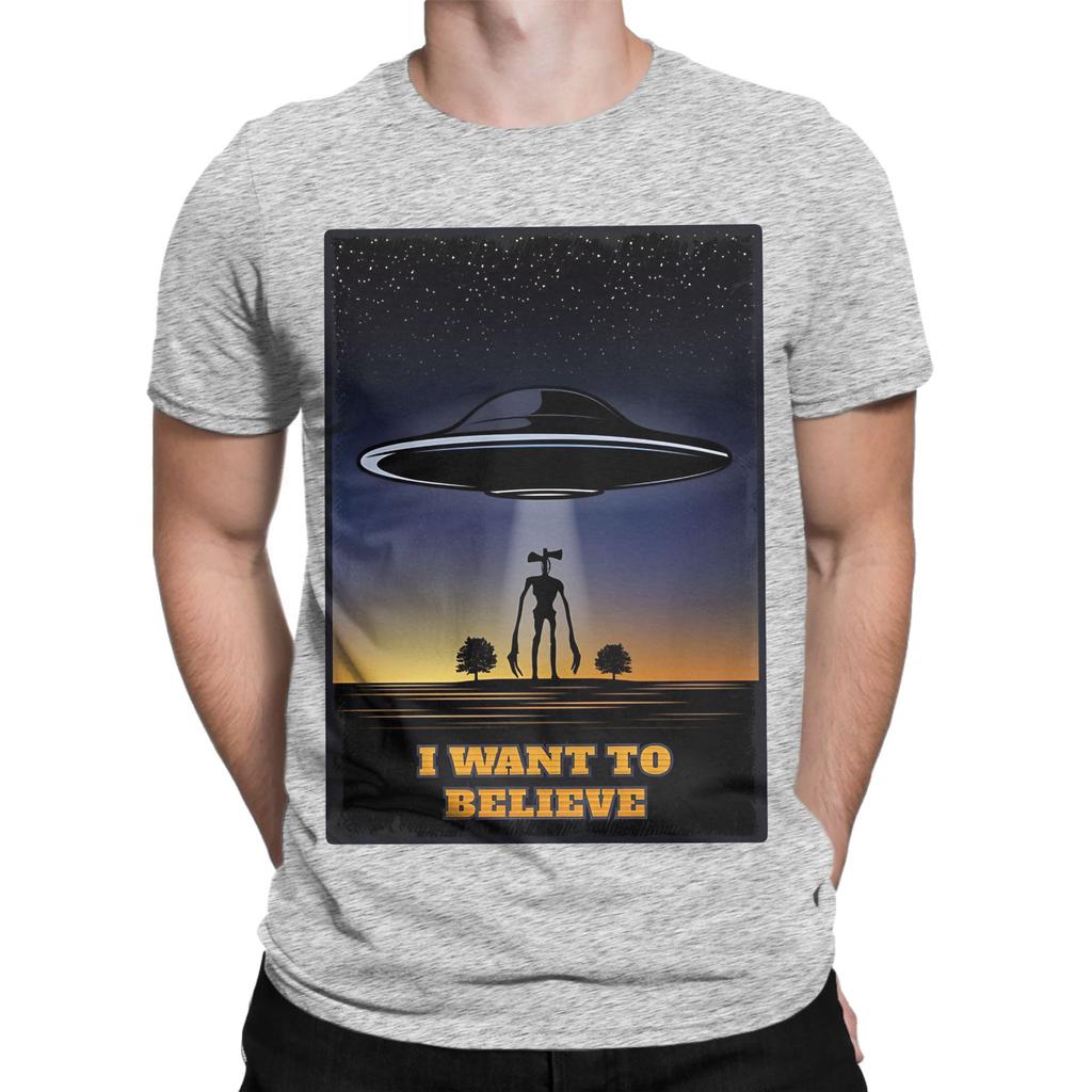 I Want To Believe Siren Head Costume Alien Ufo Novelty 100 Cotton Tshirt Siren Head Tops Tees For Unisex