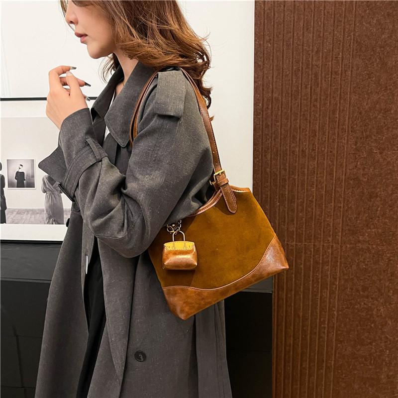 2025 зима новая повседневная мода большая вместимость сумка-ведро модная текстура сумка через плечо ретро мода женская сумка