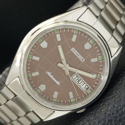 ПОДЛИННЫЕ ВИНТАЖНЫЕ МУЖСКИЕ АВТОМАТИЧЕСКИЕ ЧАСЫ SEIKO ЯПОНИЯ 7S26A С КОРИЧНЕВЫМ ЦИФЕРБЛАТОМ a702414-5