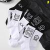 Men Women Socks Cotton Simplicity Anime Devil Grimace Harajuku Black White Graffiti Fashion Long Funny Hip Hop Sox Unisex Medias