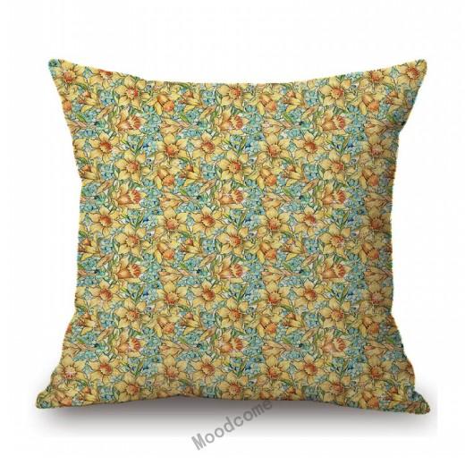 Green Flower Fairies Lovely Cute Cartoon Childhood Floral Pattern Kids Room Decoration Pillow Case Cotton Linen Sofa Pillow Case