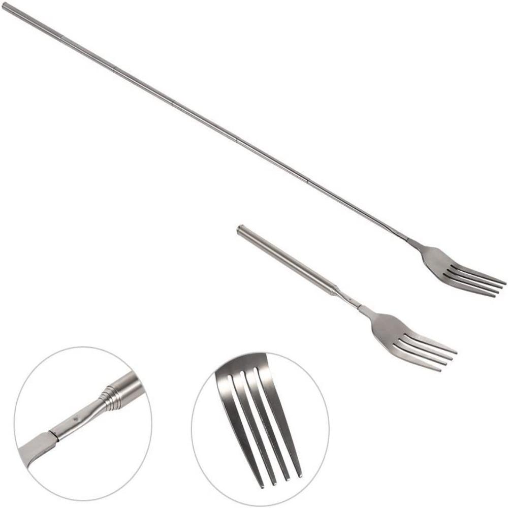 Fruit Dinner BBQ Extendable Fork Stainless Steel Meat Fork Cutlery Forks