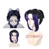 Anime Kochou Shinobu Synthetic Wig Black Purple Gradient Lovely Ponytail Hair Cosplay Wig Heat Resistant Wigs Halloween