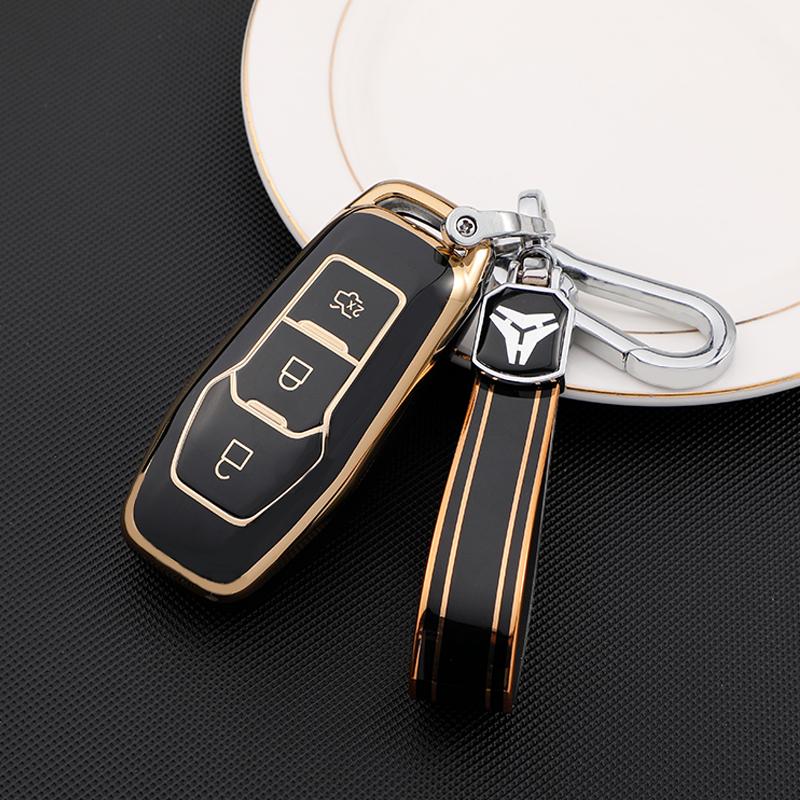 Soft TPU Car Remote Key Case Cover Holder For Ford Focus 3 4 ST Mondeo 5 MK5 Mustang F-150 Explorer Edge Fiesta Kuga MK3 4 Keychain Accessories