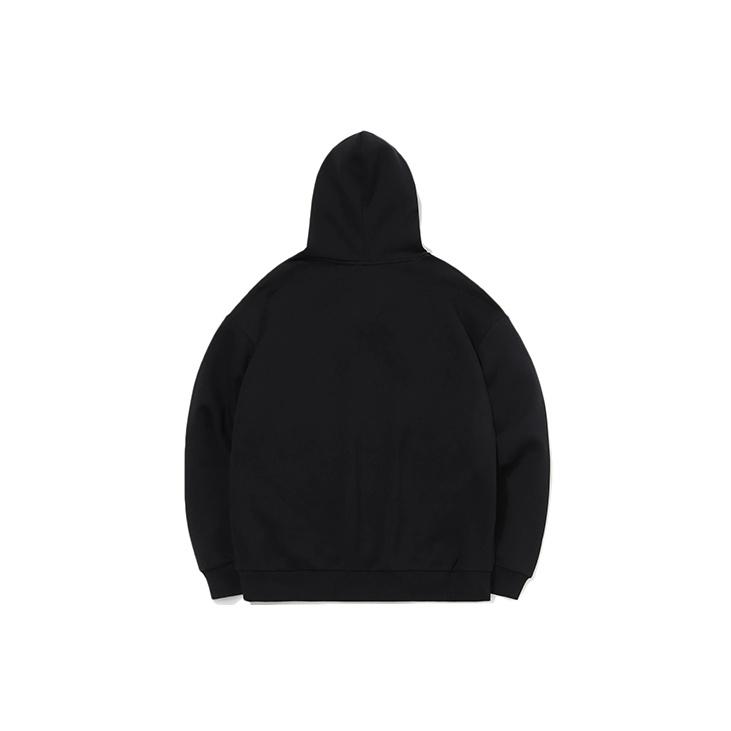Li Ning Sports Fashion Series Printed Text Loose Hoodie Unisex Hoodies Black AWDRC37-1