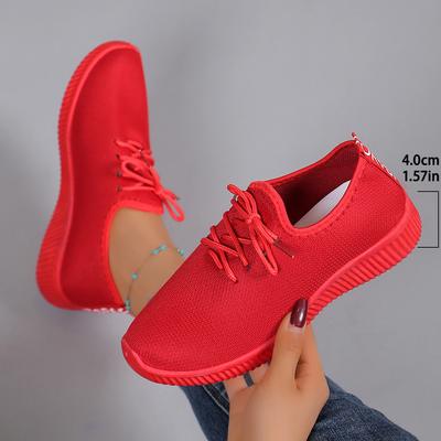 Новые женские спортивные туфли легкие удобные сетчатые кроссовки на плоской подошве для ходьбы повседневные теннисные туфли