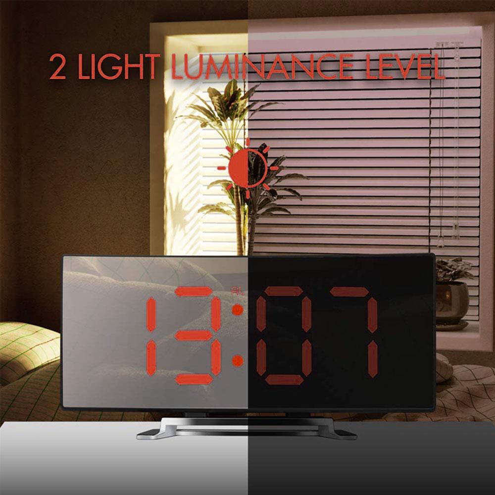 Цифровой будильник изогнутый светодиодный электронный цифровой настольный часы декор спальни настольные часы прикроватный будильник