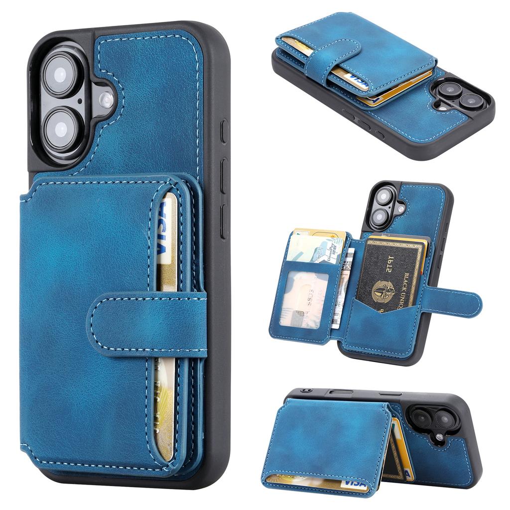 For iPhone 17 Case Wallet Card Slot TPU+PU Leather Back Phone Cover
