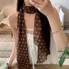 2025 Trendy Women Summer Black Brown Polka Dot Scarf Neck Scarf Spring Fashion Hair Band Neck Protection Small Scarf Shawl