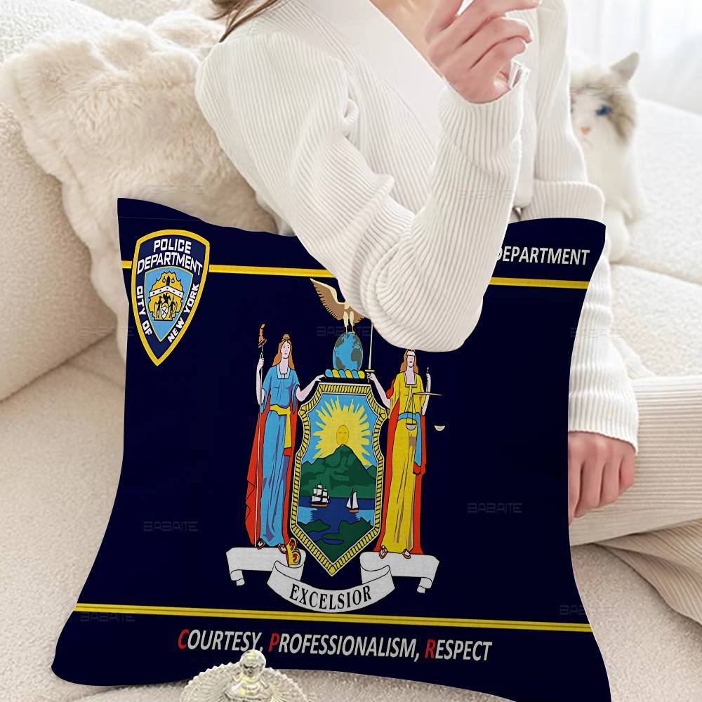 Полицейское управление города Нью-Йорка NYPD 45*45см Наволочка для подушки Декоративная наволочка для подушки Домашняя наволочка для диванной подушки