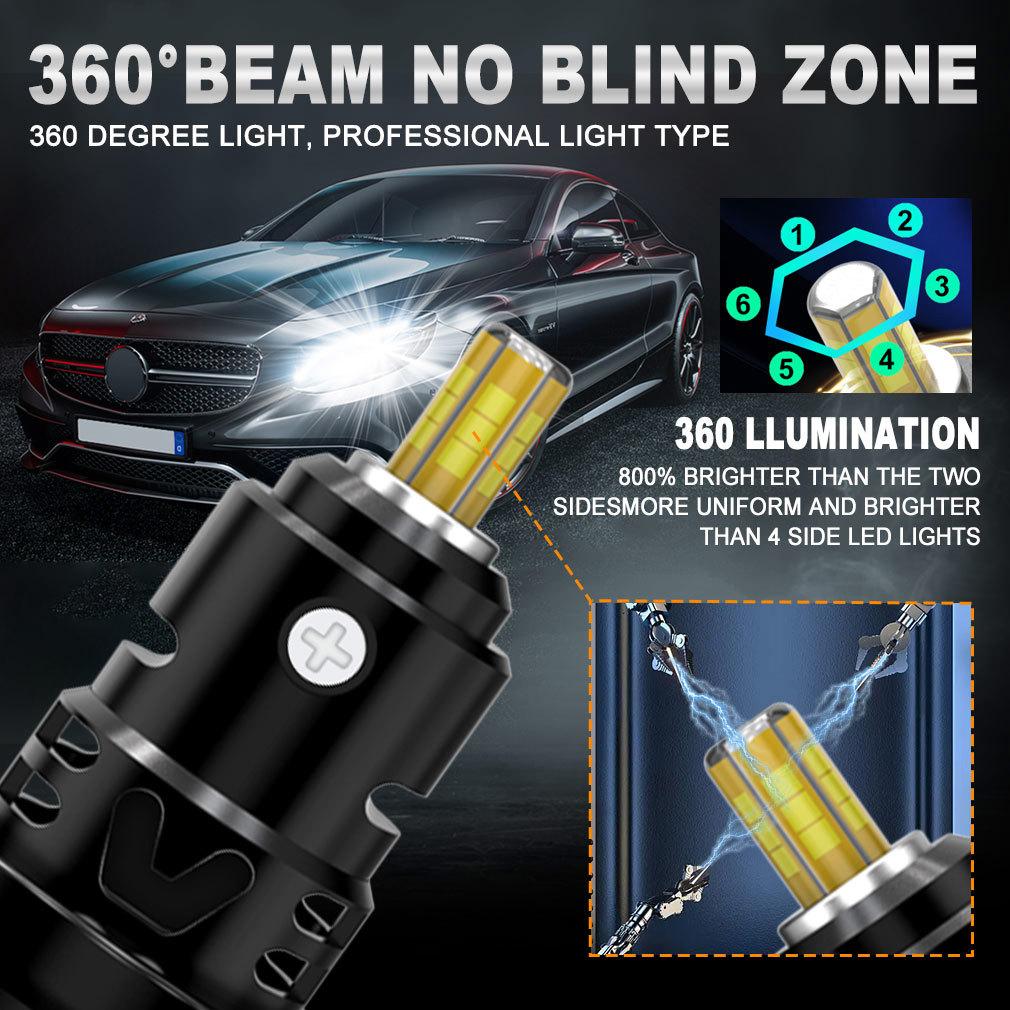2 шт. 3D светодиодные лампы H7 для фар Canbus без ошибок 6 сторон 1:1 Супер 360 H7 Подключаемый Мини-Размер Фары Беспроводной с Вентилятором CSP Турбо Лампа 6000K 12V