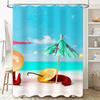 Яркая пляжная шторка для душа с фруктовыми зонтиками – Создайте веселую летнюю атмосферу в вашей ванной комнате