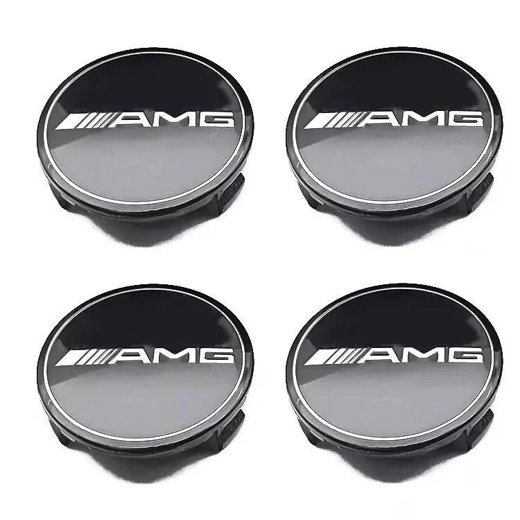 For Benz a24Pcs 75MM Car Wheel Center Hub Caps AMG Wreath for Mercedes Benz GLE GLK SLK CLA CLK W203 W204 W205 W209 W210 W211 W212