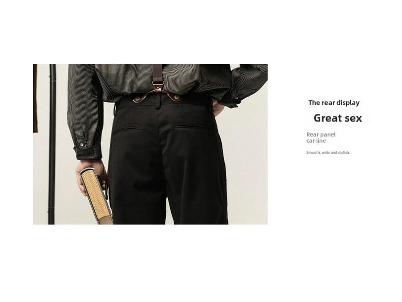 Мужские шерстяные свободные повседневные брюки в стиле ретро в британском стиле панк - комбинезон Four Seasons Trendy