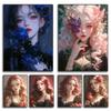 Female Portrait 5d Diy Diamond Painting Women's Flowers Women's Jewelry Cross Embroidery Inlaid Embroidery Home Decoration