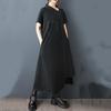 Короткий рукав Плюс размер Черный винтажный новый в платьях для женщин повседневный свободный длинный летний рубашка платье