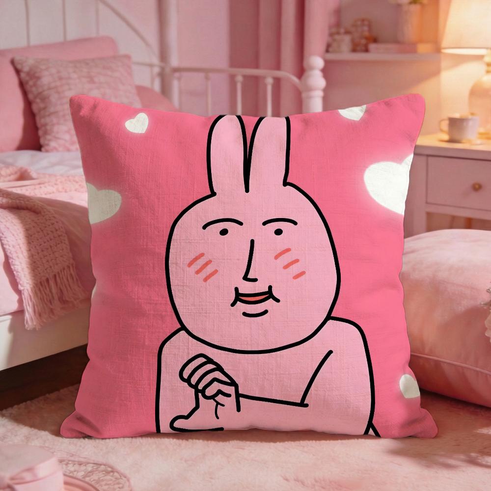 My Ffriends Rabbit Cute Cushion Cover Premium Comfort Reversible Pillow Cove Two In One Design For Any Room Car Interior