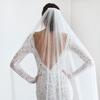 TOPQUEEN V05 Pearls Bridal Veil Soft 1 Tier Beaded Wedding Veil for Bride Cathedral Length with Comb Wedding Accessories